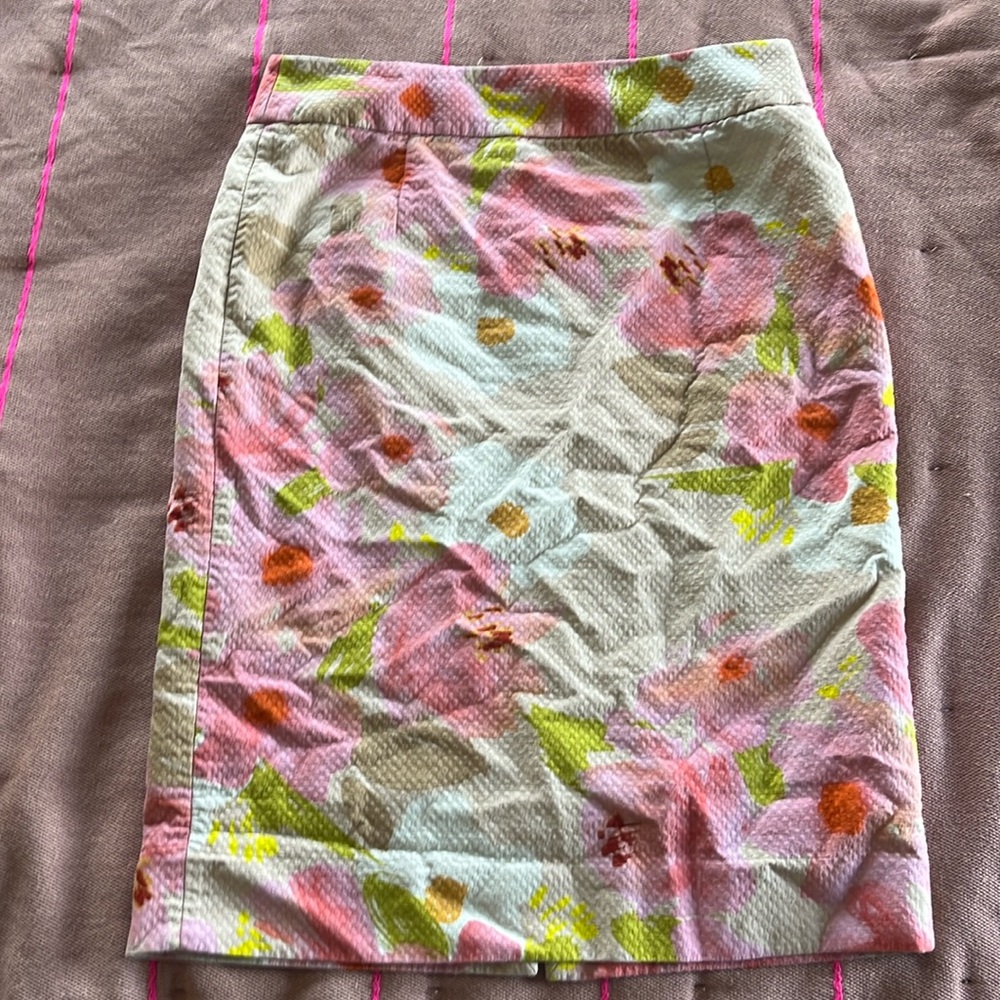 J.Crew floral pencil skirt